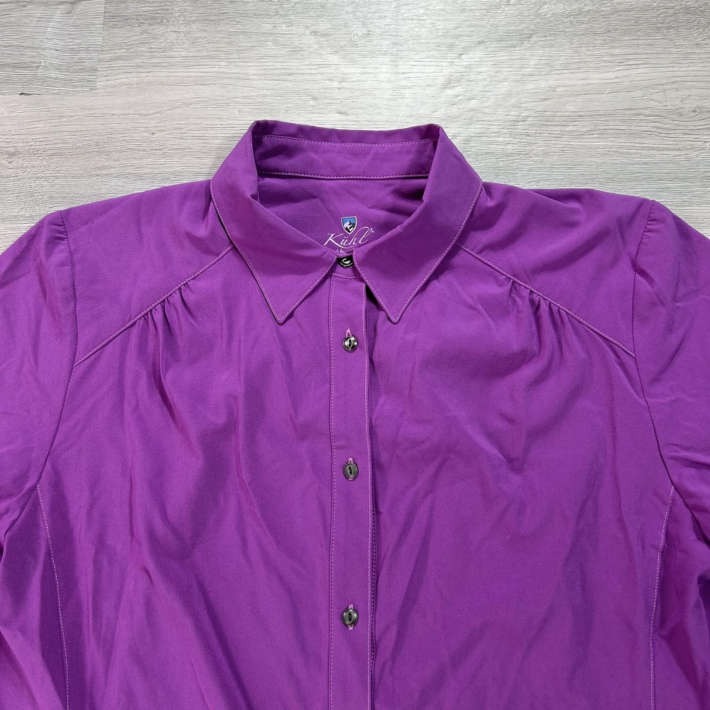 NEW‎ Kuhl Renegade Shirt Womens Medium Purple Short Sleeve Button Up DWR Stretch - Picture 3 of 11